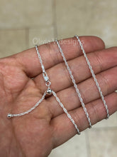 925 Sterling Silver Solid Loose Rope Adjustable Chain Necklace 24" 2mm Italy, 925 Sterling Silver, Yellow Gold